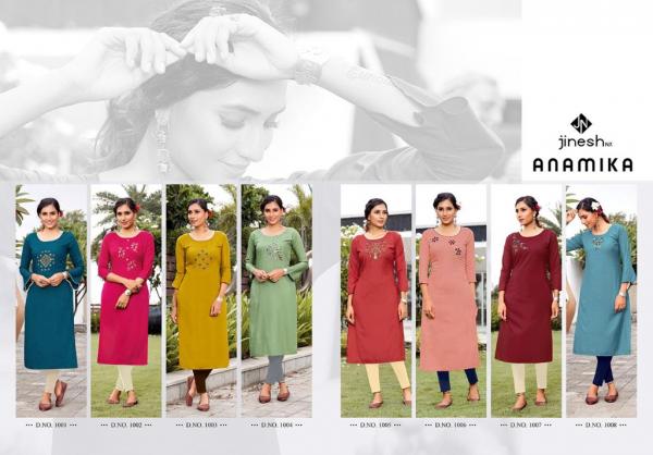 Jinesh Nx Anamika Viscose Embroidery Designer Kurti Collection 